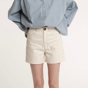 NEW Laude The Label Size 8 High Rise Denim Shorts Upcycled Cotton Ethical
